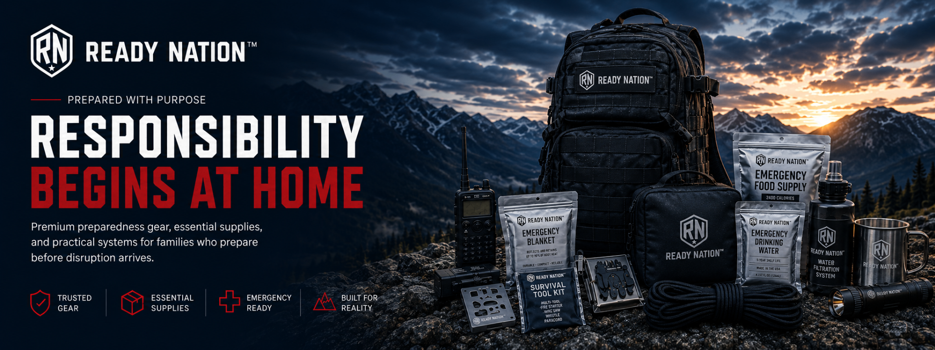 Ready Nation. Prepared with purpose. Practical preparedness gear for American families.